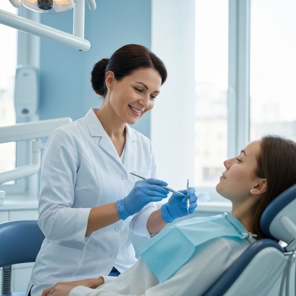 Dentista profissional atendendo paciente